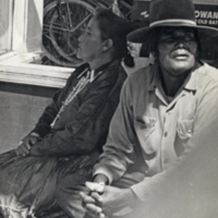 Navajo couple watching parade, Indian Ceremonial, Gallup, New Mexico