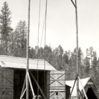 Exterior view of apparatus being constructed for stratosphere flight.