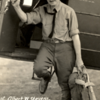 Captain Albert Stevens, scientific observer on stratosphere flight, postcard.