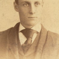 William Ezra Lingelbach wearing graduation cap and robe.