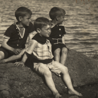 Richard Harrison Shryock, at a young age, with John K. and James N. Shryock.