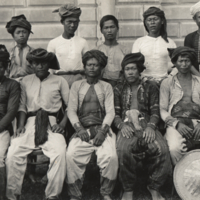 Group portrait of inhabitants of the Island of Basilan, Zamboanga, 1914.