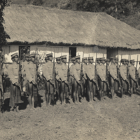 Company of Bontoc Igorot, Bontoc Province, Philippines.