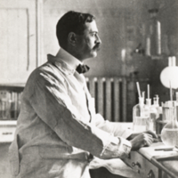 Karl Landsteiner in Laboratory