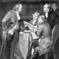 Drafting the Declaration of Independence, 1776.