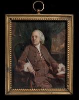 Benjamin Franklin, 3/4 length, 3/4 view, seated with pen in hand, by unidentified artist after Mason Chamberlain.