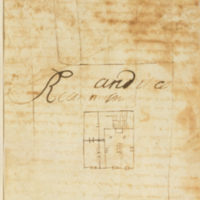 Franklin's sketch of floor plan for his house.