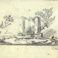 Benjamin Franklin's sketch of his garden at Passy, March 27, 1782.