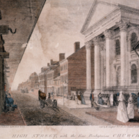 High Street, with the First Presbyterian Church, Philadelphia.