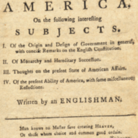 Title page from first edition Thomas Paine's Common Sense.