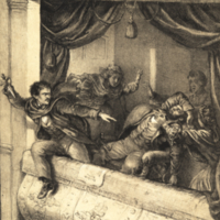 Die Ermordung des Prasidenten Lincoln in Theater zu Washington d. 14 April 1865.