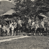 All of the officials of the Mountain Province, Bontoc, on horse back.