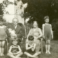 U5.1.36 Franz Boas on his 70th birthday with Marie and grandchildren