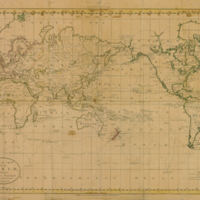 Chart of the world, according to Mercator's projection, shewing the latest discoveries of Capt. Cook.