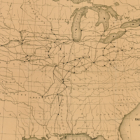 Map showing the rail road and canal lines used in the determination of elevations by James T. Gardner, geographer.