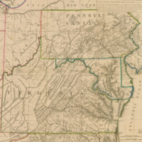 A map of the country between Albermarle Sound and Lake Erie, comprehending the whole of Virginia, Maryland, Delaware and Pennsylvania, with parts of several other of the United States of America.