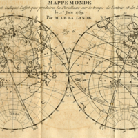 Diagram of the earth, showing the path of the transit of Venus.