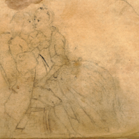 Peale's scandalous sketch of Franklin with a lady.