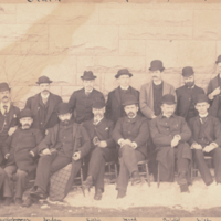 Clark University - Biological Department - 1891-92, formal, eight men sitting and eight men standing.