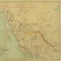 Map showing as near as possible Location of the Shuswap Tribe and Divisions, with approximate Boundaries of neighboring Tribes.