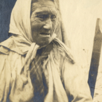 6-10-f: Innu woman with head covering, Lake Saint John