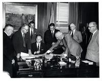 Document Signing Ceremony for the Construction of Library Hall, Circa 1956 