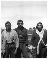 D113: Thomas Michel and two other Innu men, Sheshatshiu, circa 1920s