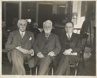 Harlow Shapley, Ambrose Swasey, and Charles Francis Brush photographed at the American Philosophical Society 