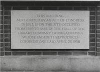 Library Hall Cornerstone Plaque