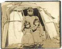 37: Mother and two children, Nett Lake, Bois Forte