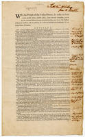 Benjamin Franklin's annotated copy of the first printing of the Constitution. 