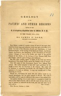 Pam.v.389, No.11 - Geology of the Pacific and other regions visited by the U.S. Exploring Expedition under C. Wilkes, U. S. N., in the years 1838-1842, by James D. Dana, geologist of the expedition