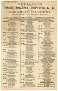 Catalogue of fishes, mollusca, zoophytes, &c., &c., at Aquarial Gardens, no. 21 Bromfield Street, Boston. Cutting and Butler,...proprietors. ...Boston, May 29, 1860