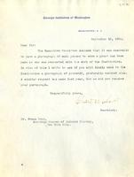 Walcott, Charles D.: To Boas. 1904 Sept. 10