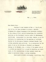 Walcott, Charles D.: To Boas. 1908 May 6