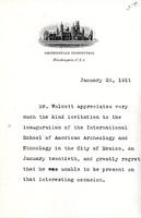 Walcott, Charles D.: To Boas. 1911 Jan. 26