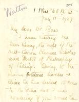 Walton, Blanche W.: To Boas. 1927 July 11