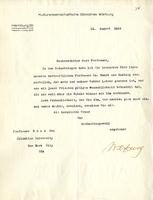 Warburg, Aby: To Boas. 1928 Aug. 21