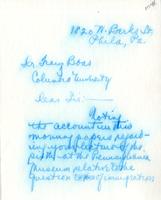 Ward, Hugh: To Boas. 1913 Dec. 7