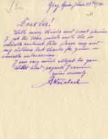 Weisbach, Mrs. Auguste: To Boas. 1920 June 24