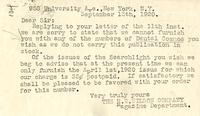 H. W. Wilson Co.: To Boas. 1920 Sept. 13