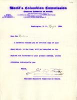 World's Columbian Commission: To Boas. 1894 May 16