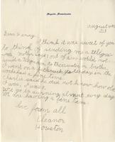 Houston, Eleanor- Letter to Henry Howard Houston II- 1918 August 4