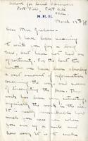 Houston, Henry Howard, II, 1895-1918-Letter to Mrs. Graham-1918 March 19