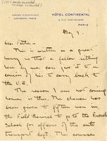 Houston, Henry Howard, II, 1895-1918-Letter to Samuel F. Houston-1917 May 7