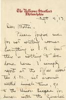 Houston, Henry Howard, II, 1895-1918-Letter to Charlotte Houston-1917 September 4 