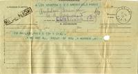 French War Correspondence-Telegram to Henry Howard Houston-1917 April 20