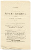 The Bulletin of the scientific laboratories of Denison University. Vol. I.