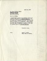 Jacob W. Gruber to Bruce Catton, 1956 April 23