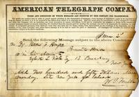 Foulke, William Parker to Isaac Israel Hayes - telegram